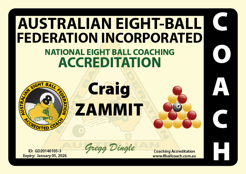 AEBF Coaching Certificate Craig ZAMMIT
