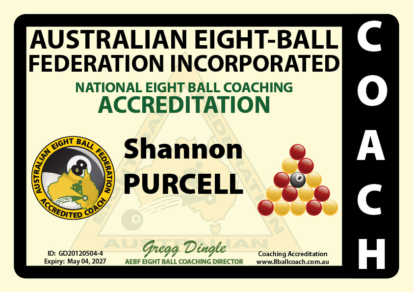 AEBF Coaching Certificate Shannon PURCELL